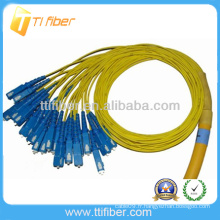 SC / UPC SM 9 / 125um 24 fils de fibres Câble de fibre / queue de fibres